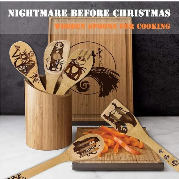 Nightmare Before Christmas 5 Pcs Wooden Spoons - Picture 3 of 10